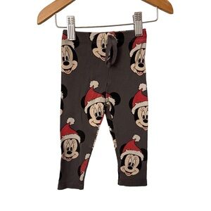 Zara Disney Minnie Grey Ribbed Santa Hat Leggings 12-18 Months